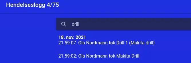 Search in log